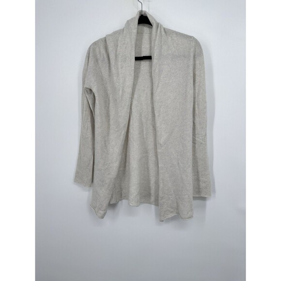 NEIMAN MARCUS Size Medium The Cashmere Collection Open-Front Cardigan Ivory - Picture 1 of 8